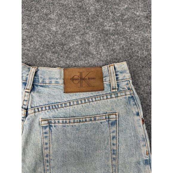 Vtg Calvin Klein High Waist Denim Shorts Y2K CK Jeans USA Made Enzyme Wash sz 9 - Picture 7 of 16